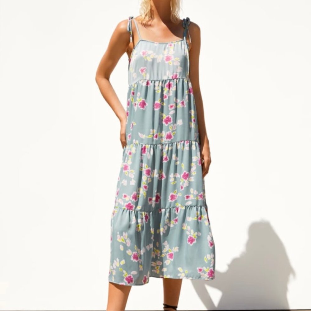 Zara Floral Satin Dress